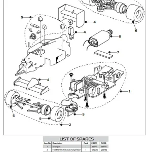 Williams FW11 Rear Wheel Axle Assy Suspension Compatible with C4309 and C4318