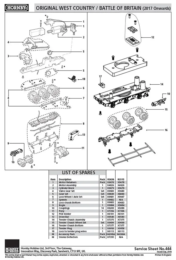 Duchess Class Bogie Frame (R2782XS) Duchess Class Bogie Frame (R2782XS)