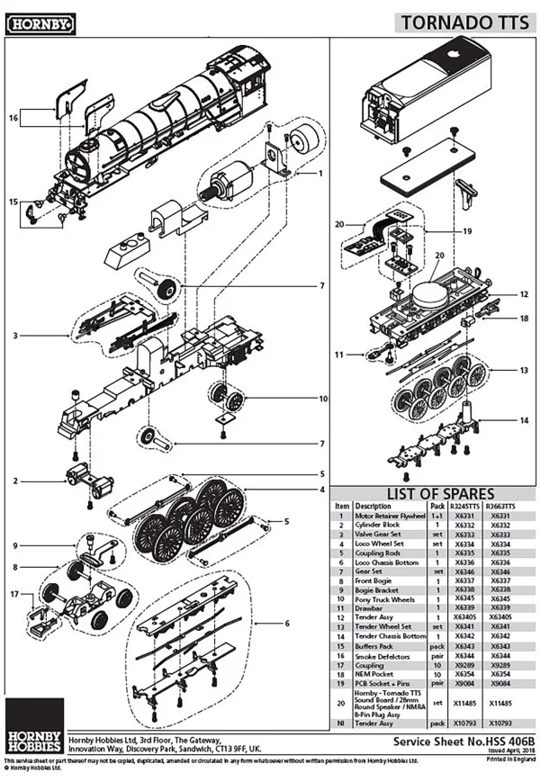 Tornado Locomotive Wheel Set (R3059) Tornado Locomotive Wheel Set (R3059)