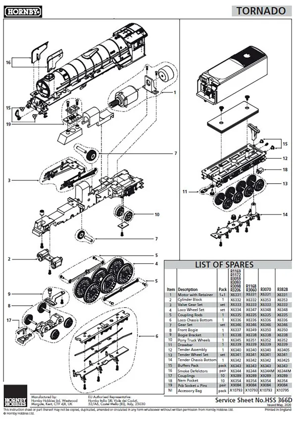 Tornado Front Bogie (R3070) Tornado Front Bogie (R3070)