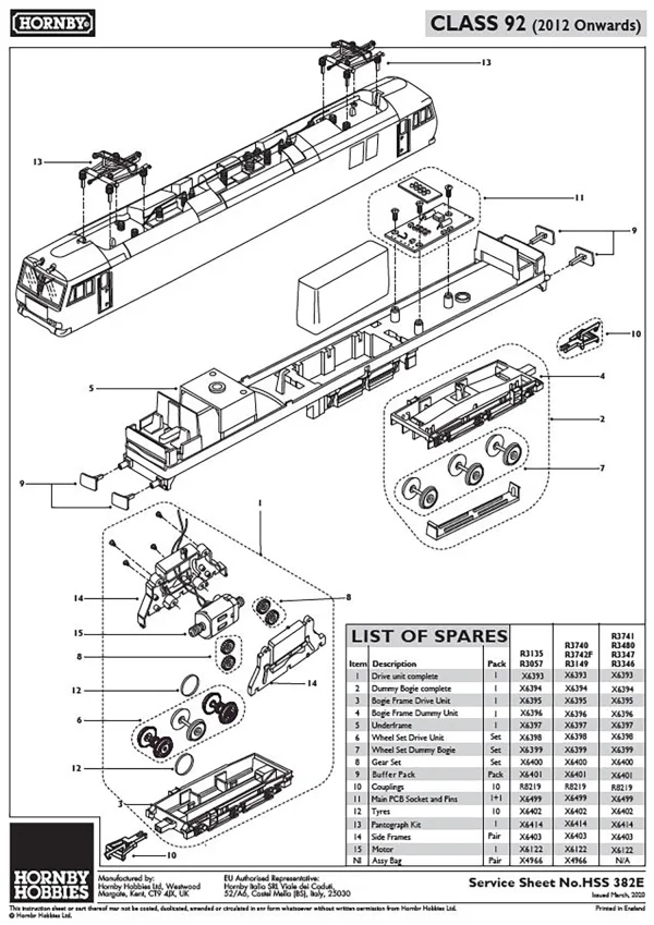 Class 92 Gear Set (R3057) Class 92 Gear Set (R3057)