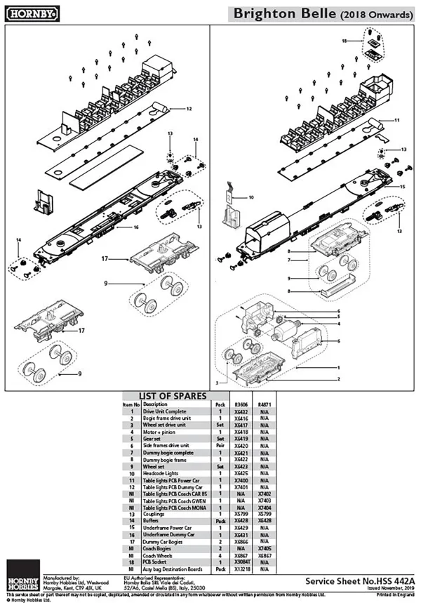 Brighton Belle Wheel Set (R2988) Brighton Belle Wheel Set (R2988)