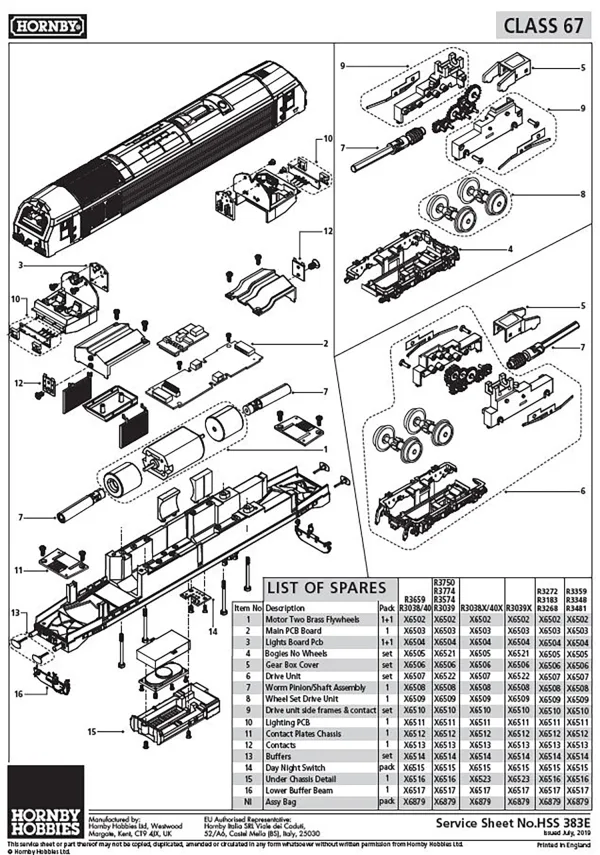 Class 67 Motor and Brass Flywheels Class 67 Motor and Brass Flywheels