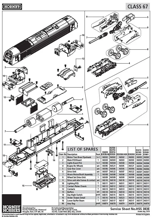 Class 67 Main PCB Class 67 Main PCB