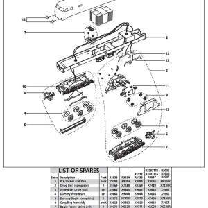 Class 47 TTS Side frames and contacts Compatible with R3287TTS