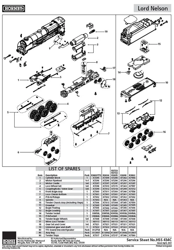 Lord Nelson Loco Chassis Bottom Compatible with R3603TTS