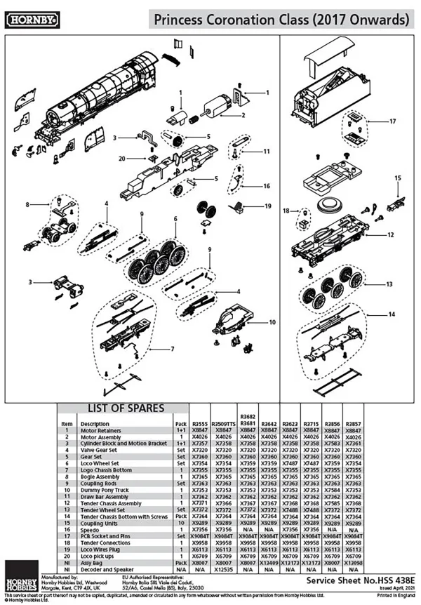 Princess Coronation Class Logo Chassis Bottom Compatible with R3555