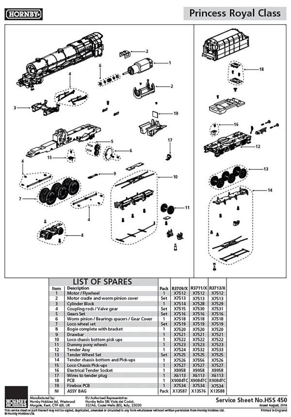 Princess Royal Class Motor / Flywheel Compatible with R3709