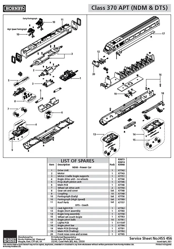 Class 370 APT Main PCB (Driving) Compatible with R3873