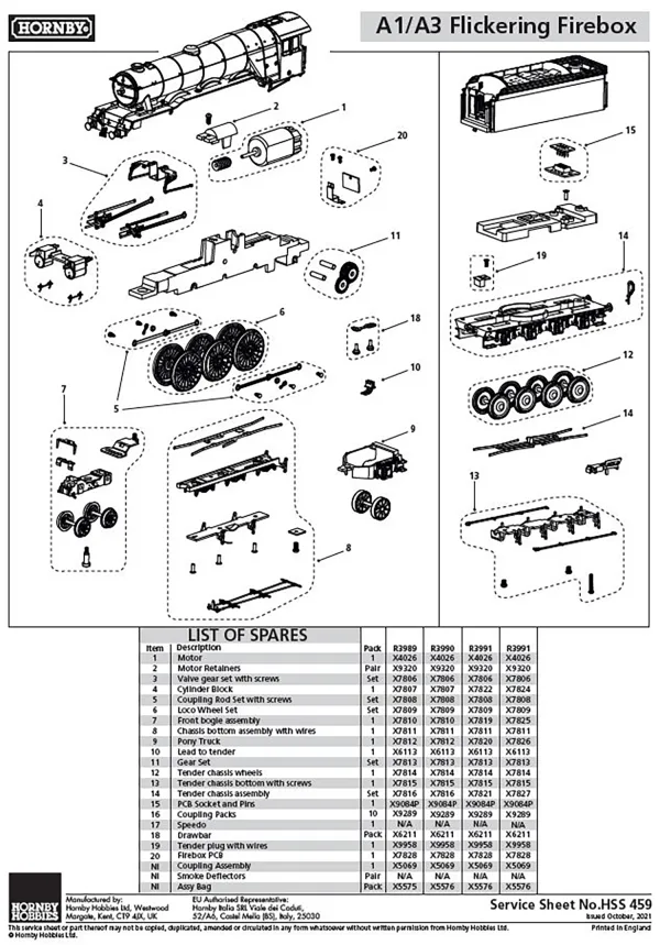 A1/A3 Flickering firebox Motor Retainers Compatible with R3989