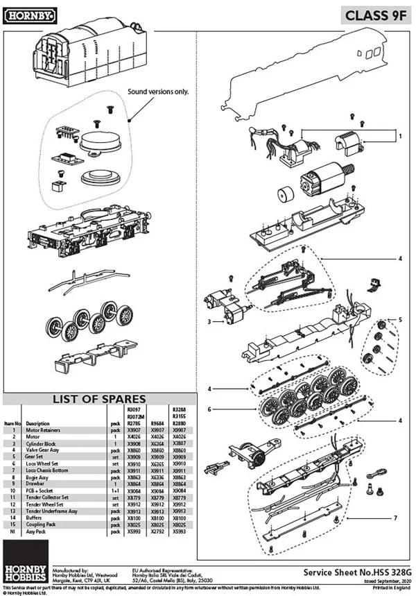 RailRoad Class 9F Locomotive Chassis Bottom RailRoad Class 9F Locomotive Chassis Bottom