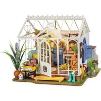 Rolife White Flower House DIY Miniature Dollhouse Kit