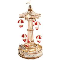 ROKR Parachute Tower Music Box Wooden Model Kit