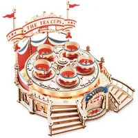 ROKR Tilt-A-Whirl Music Box Wooden Model Kit