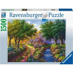 Cottage By The River 1500 Piece Jigsaw Puzzle