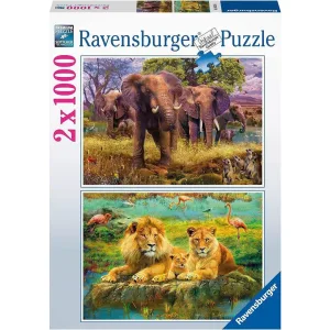 African Animals 2 x 1000 Piece Jigsaw Puzzle