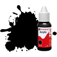 Humbrol Acrylic Dropper Bottles 14ml - Gloss - Black