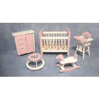 White and Pink Nursery Set for 12th Scale Dolls House