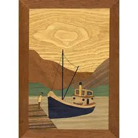 Clyde Puffer Traditional Marquetry Craft Kit 260x188mm