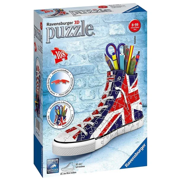 British Flag Sneakers 108 Piece 3D Jigsaw Puzzle