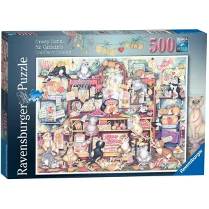 Crazy Cats Mr Catkin's Confectionery 500 Piece Jigsaw Puzzle