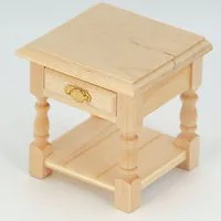 Bare Wood Bedside Table for 12th Scale Dolls House