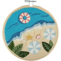 Trimits Beach Embroidery Hoop Kit