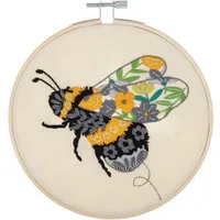 Trimits Floral Bee Embroidery Hoop Kit