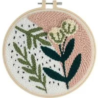 Trimits Foliage Floral Yarn Punch Needle Kit