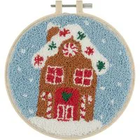 Trimits Gingerbread House Embroidery Punch Needle Kit