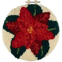 Trimits Poinsettia Yarn Punch Needle Kit