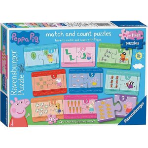 Peppa Pig 9 x 2 Piece Match And Count Jigsaw Puzzles