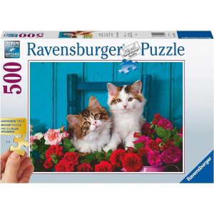 Kittens And Roses 500 Piece Jigsaw Puzzle