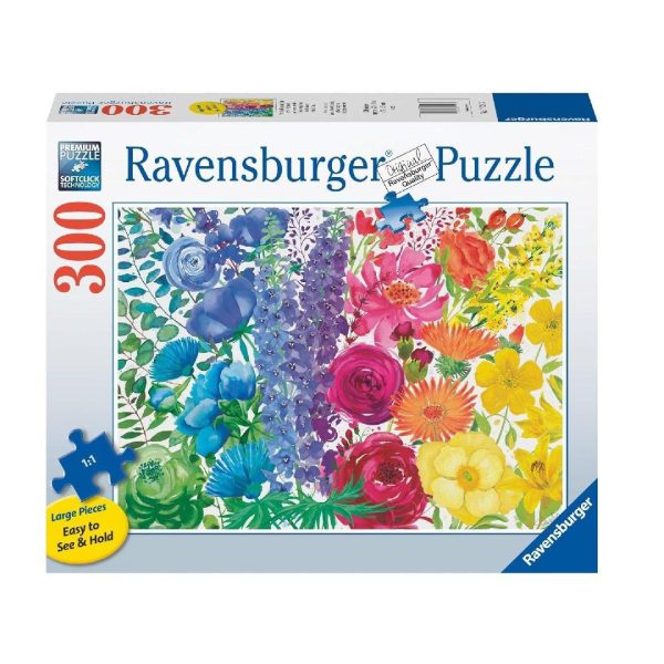 Floral Rainbow 300 Piece Jigsaw Puzzle Large Format