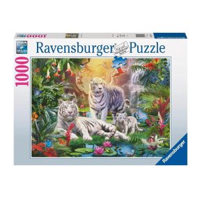 White Tiger Family 1000 Piece Jigsaw Puzzle