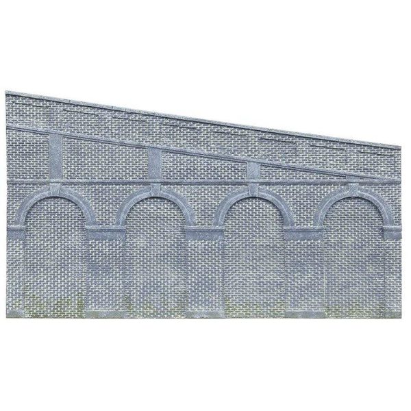 High Stepped Arched Retaining Walls X 2 (Engineers Blue Brick)