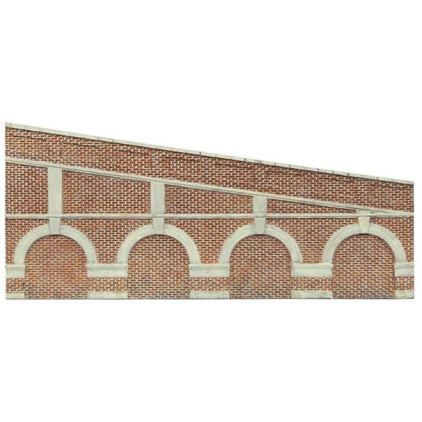 Mid Stepped Arched Retaining Walls X2 (Red Brick)